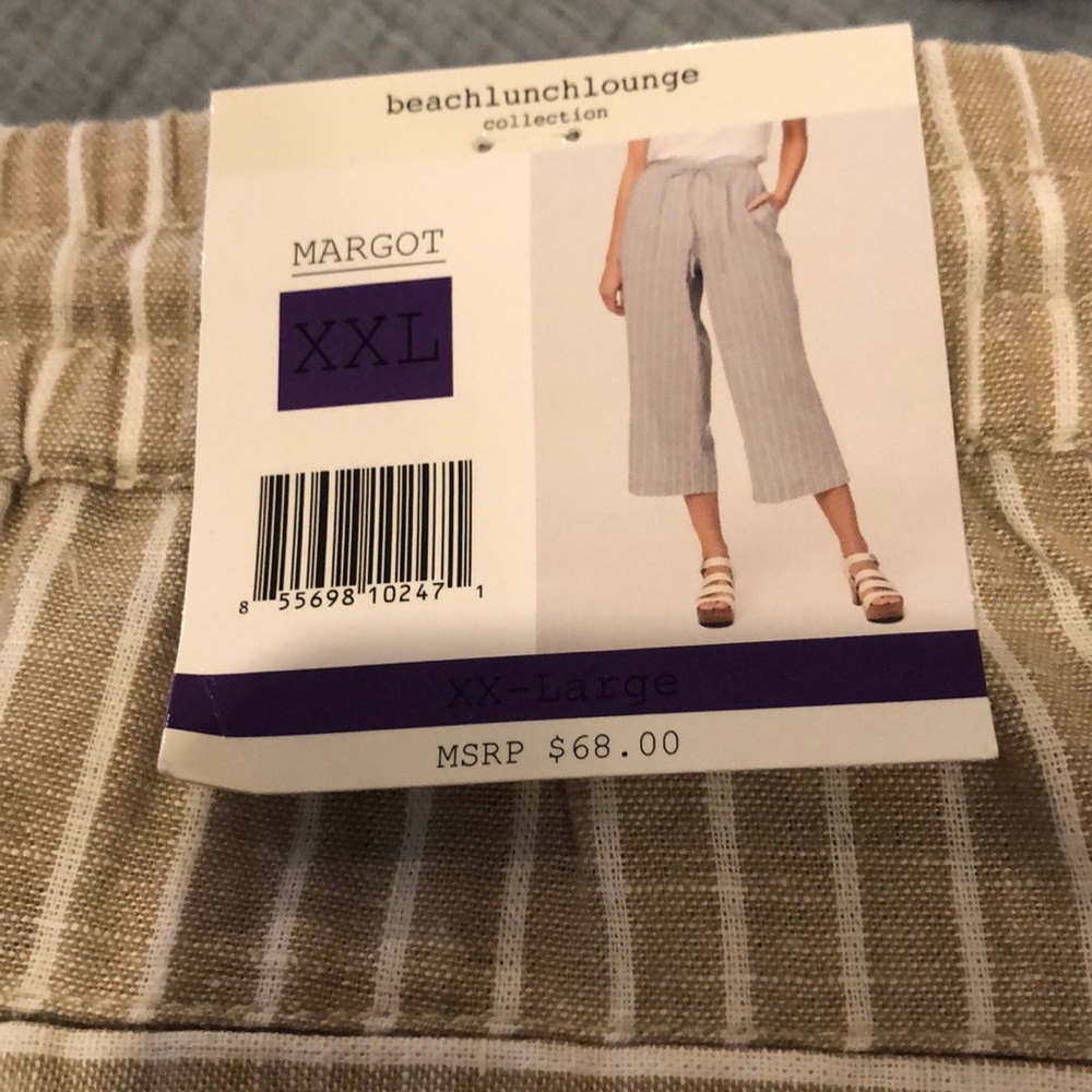 Beach Lunch Lounge L ‘Margo’ Raffia Gaucho NWT - Picture 2 of 6